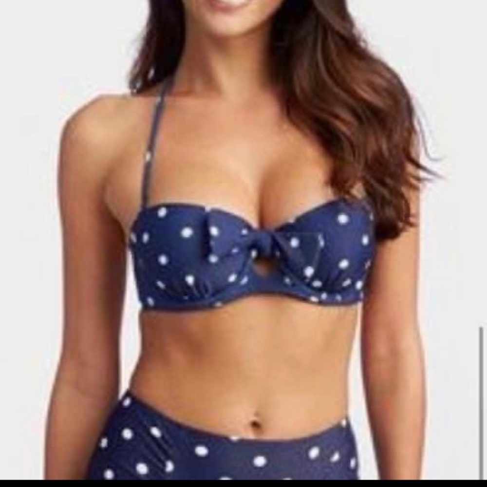 Aerie Halter 2 pieces navy blue high waisted swimsuit